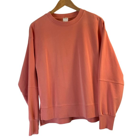 Sweatshirt with Thumb Holes Coral Size XS-S - Picture 1 of 6